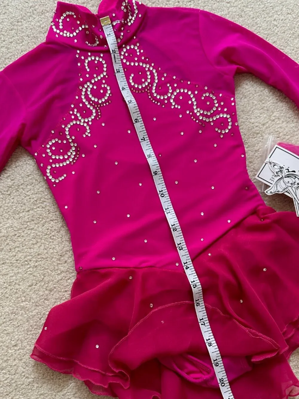 New Pink Crystal Figure Skating Dress Girl 8 (4~6T)